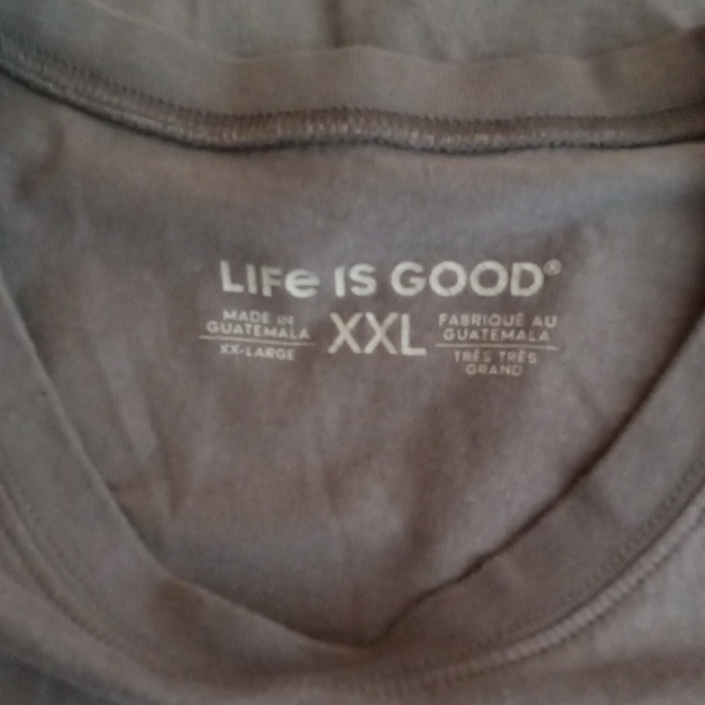 Life Is Good Gray Short Sleeve Tee with American Flag - Picture 4 of 9